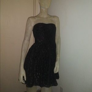 Black strapless dress!
